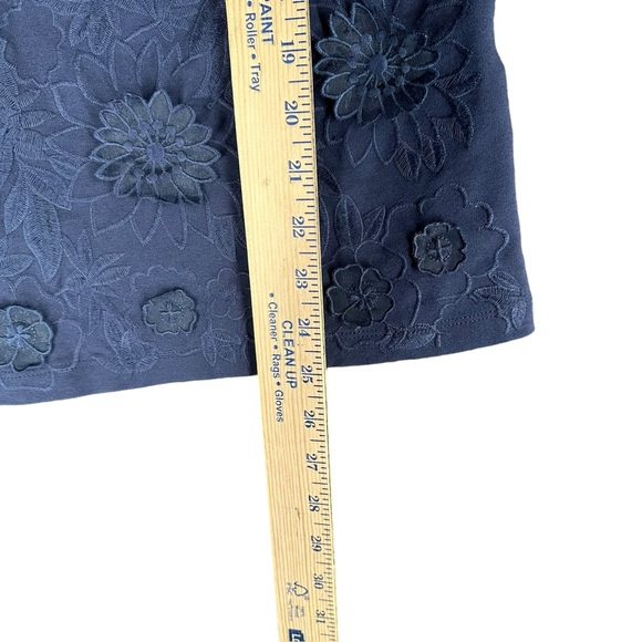 Banana Republic Women’s S Small Navy Sleeveless Appliqué Tank Blouse Coquette - Picture 5 of 7